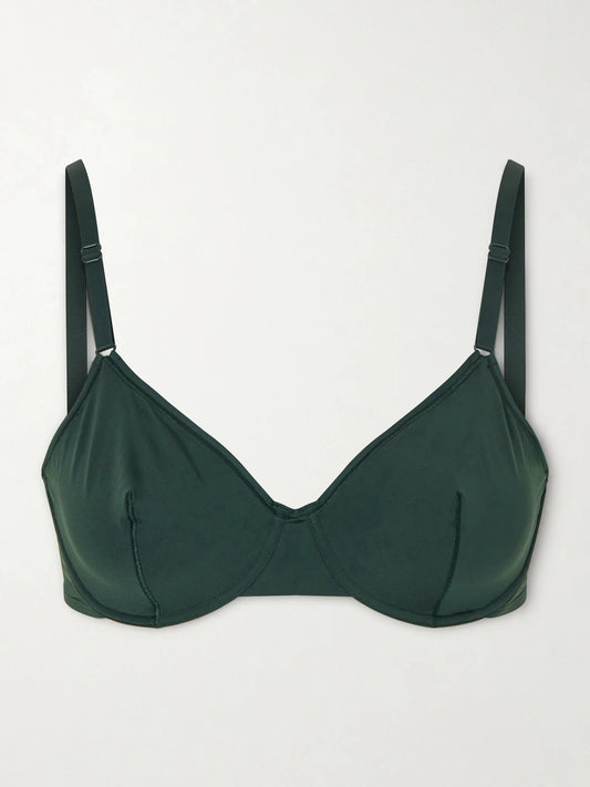 Image of Lingerie. Product name - Ilona Balconette Bra in Green colour by brand - Eres