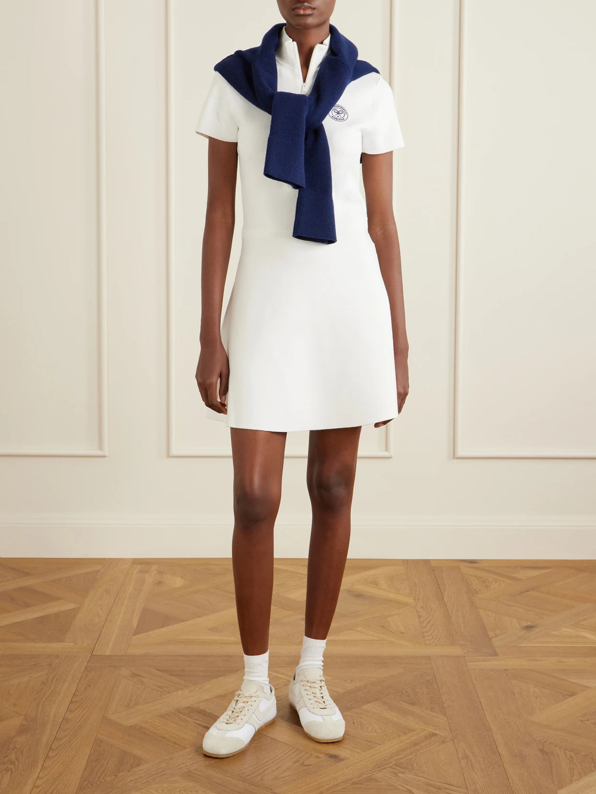 Image of Dresses. Product name - + The Championship Wimbledon Stretch-knit Mini Dress in White colour by brand - Polo Ralph Lauren