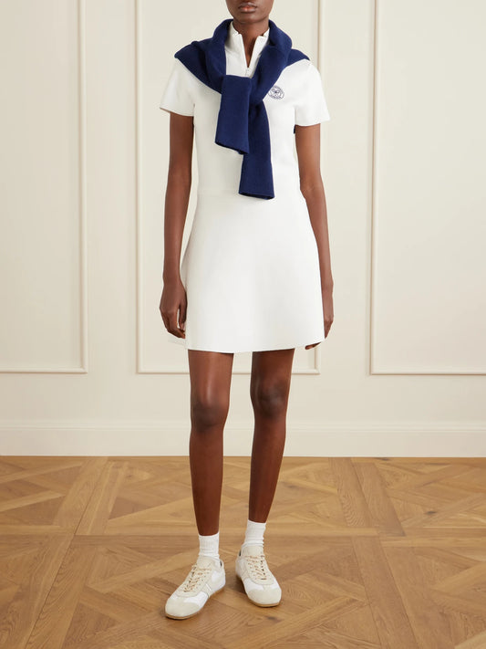 Image of Dresses. Product name - + The Championship Wimbledon Stretch-knit Mini Dress in White colour by brand - Polo Ralph Lauren