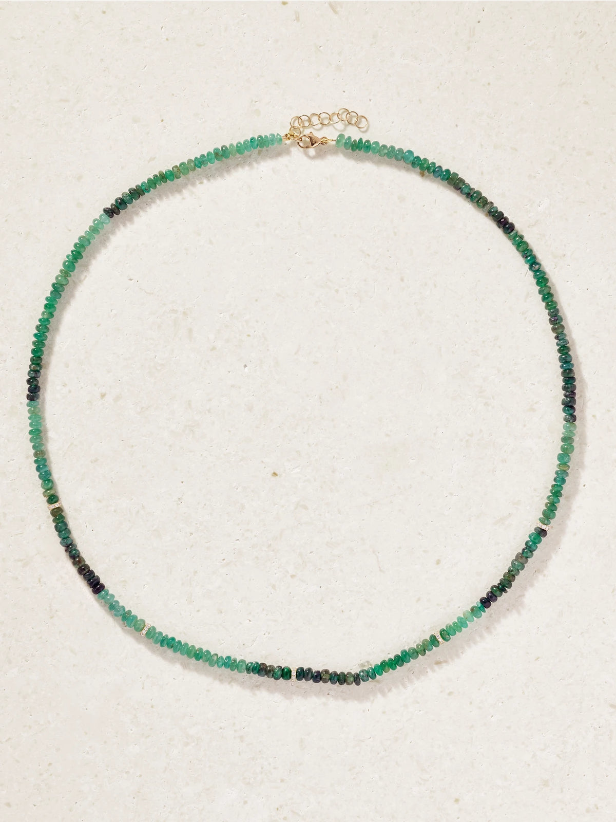 Arizona 14-karat Gold, Emerald And Diamond Necklace