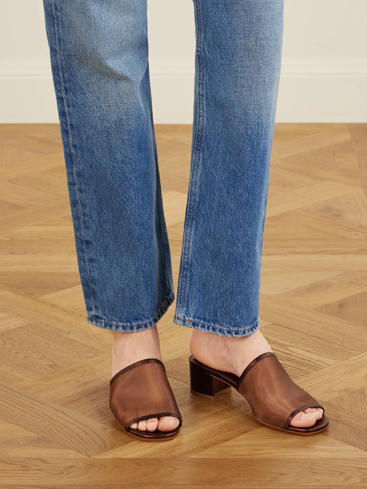 Maryam Nassir Zadeh Sophie Leather-trimmed Mesh Mules
