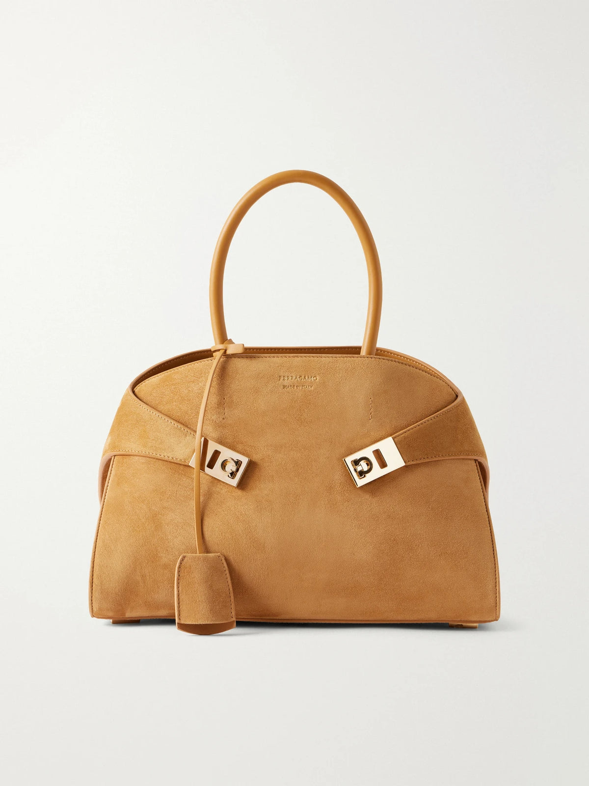 Hug Small Embellished Leather-trimmed Suede Tote