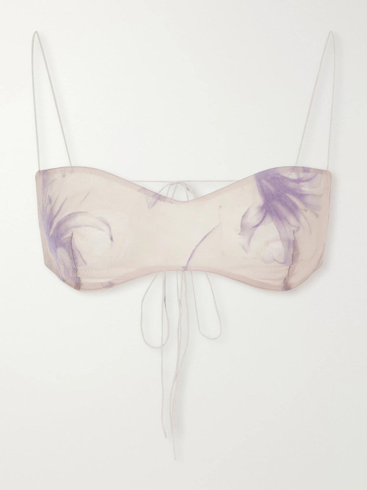Pauline Dujancourt Poppy Floral-print Organza Bra