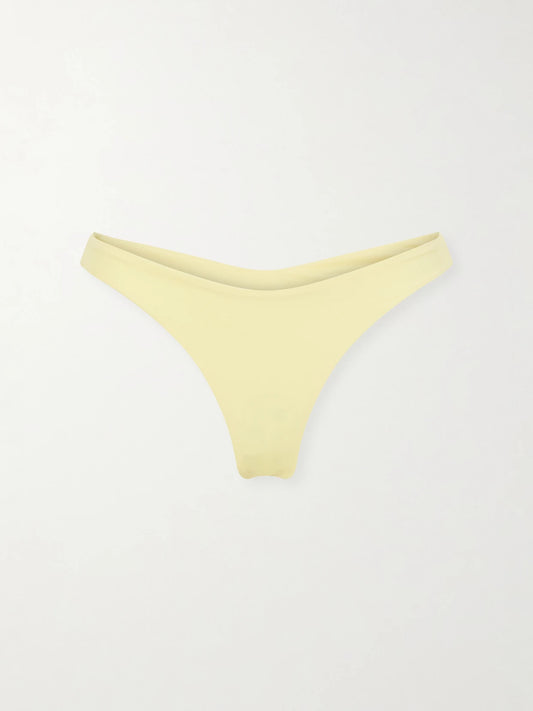 Image of Swimwear. Product name - Fiji Recycled Stretch Bikini Briefs in Yellow colour by brand - Away That Day