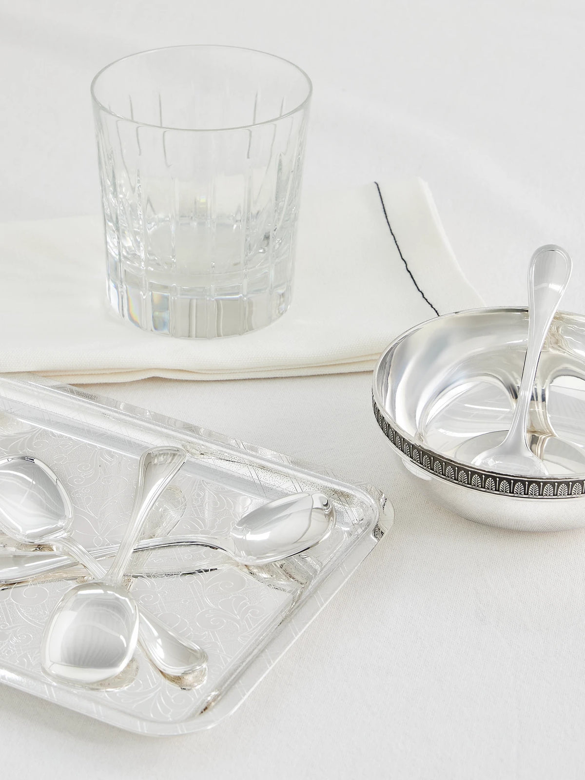 Image of Tableware. Product name - Albi Set Of Four Silver-plated Ice Cream Spoons in Multi colour by brand - Christofle