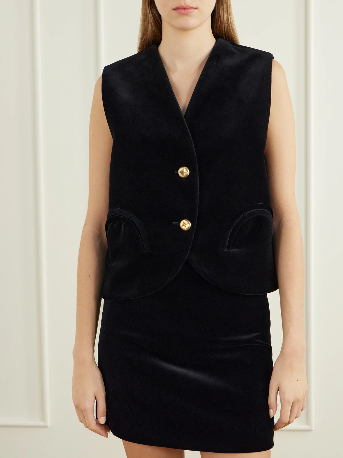 BLAZÉ Milano Gliss Cotton-velvet Vest