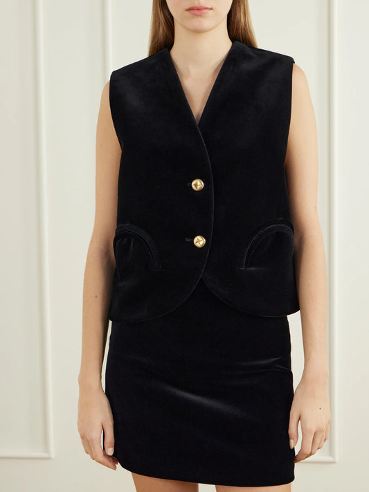 BLAZÉ Milano Gliss Cotton-velvet Vest