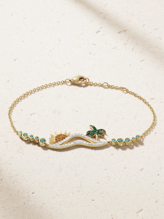 La Plage 9-karat Gold Multi-stone Bracelet