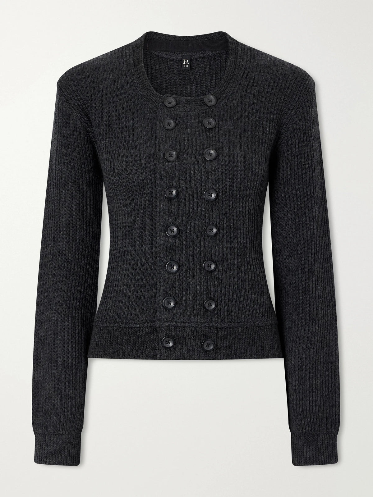 R13 Double-breasted Ribbed-knit Merino Wool Cardigan