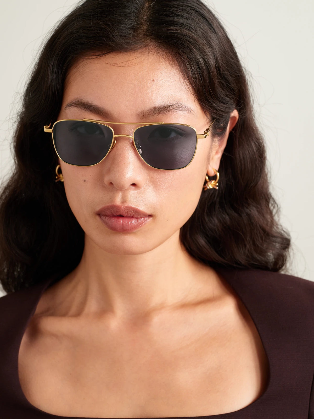 Image of Sunglasses. Product name - The Malone Aviator-style Gold-tone Sunglasses in Multi colour by brand - Thistles