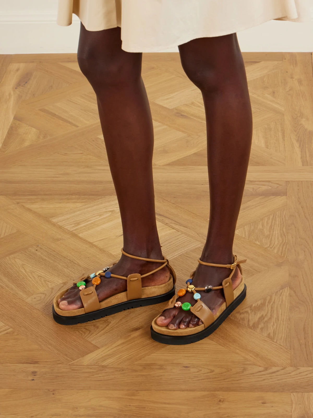 + Paula's Ibiza Pebble Beads Fussbett Suede Sandals
