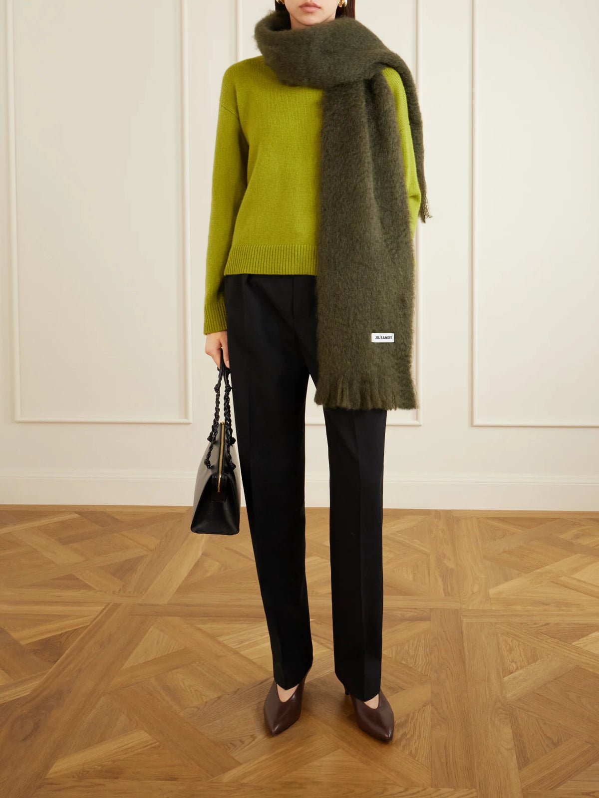 Image of Heels. Product name - Arc Leather Pumps in Brown colour by brand - Jil Sander