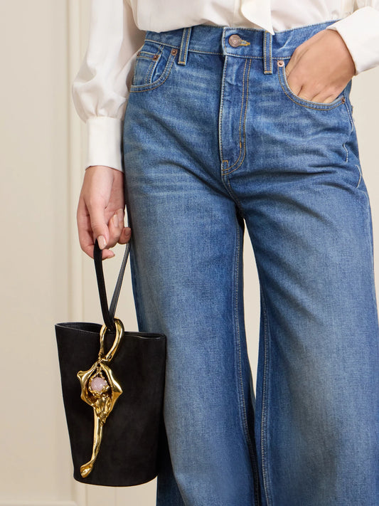 Eden Treasure Embellished Suede Tote Bag