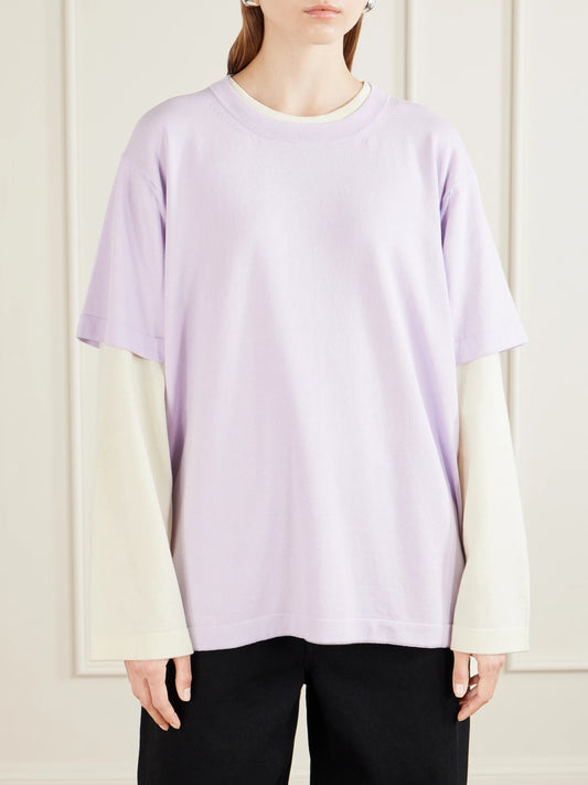 T-knit Ribbed-knit Cotton T-shirt