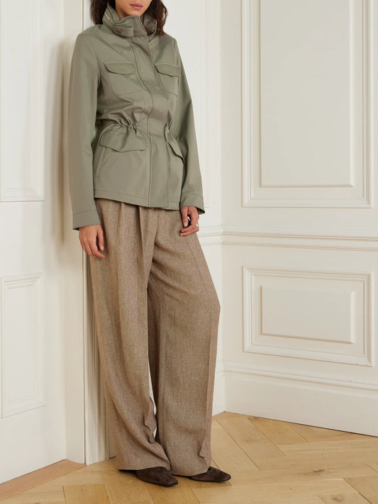 Image of Coats & Jackets. Product name - Traveller Shell Jacket in Green colour by brand - Loro Piana