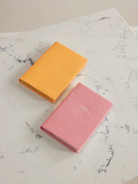 Smythson Set Of Two Panama Textured-leather Notebooks