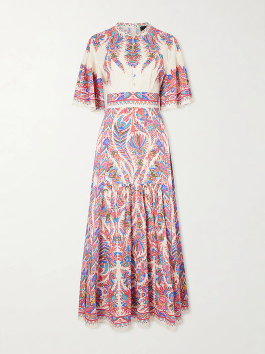 Image of Dresses. Product name - Printed Cotton-poplin Maxi Dress in Multi colour by brand - Etro