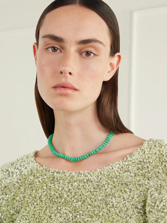 Image of Necklaces. Product name - Candy 18-karat Gold Chrysoprase Beaded Necklace in Multi colour by brand - Irene Neuwirth