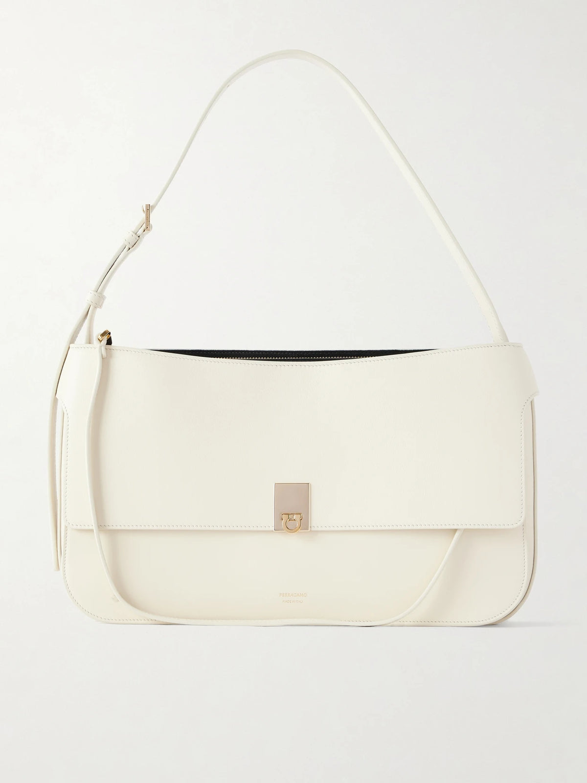 Ferragamo Cara Suede-trimmed Leather Shoulder Bag