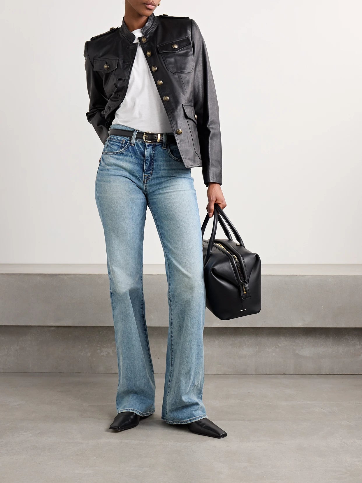 Image of Jeans. Product name - Celia High-rise Straight-leg Jeans in Light denim colour by brand - Nili Lotan