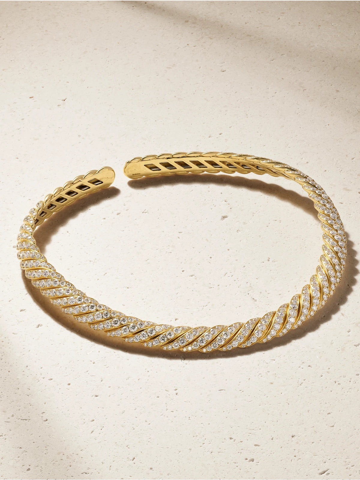 Sculpted Cable 18-karat Gold Diamond Necklace