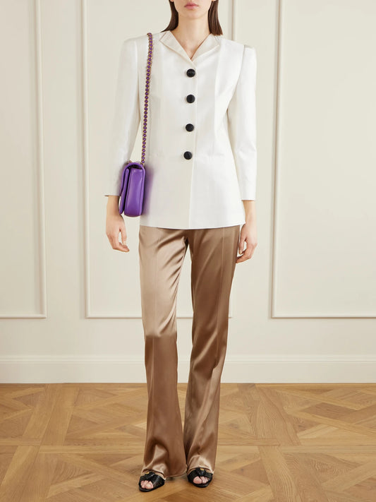 Image of Bags. Product name - Djuna Embellished Leather Shoulder Bag in Purple colour by brand - Valentino Garavani