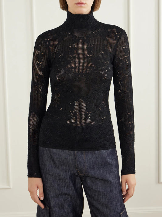 Gabriela Hearst Waite Crochet-knit Silk And Wool-blend Top