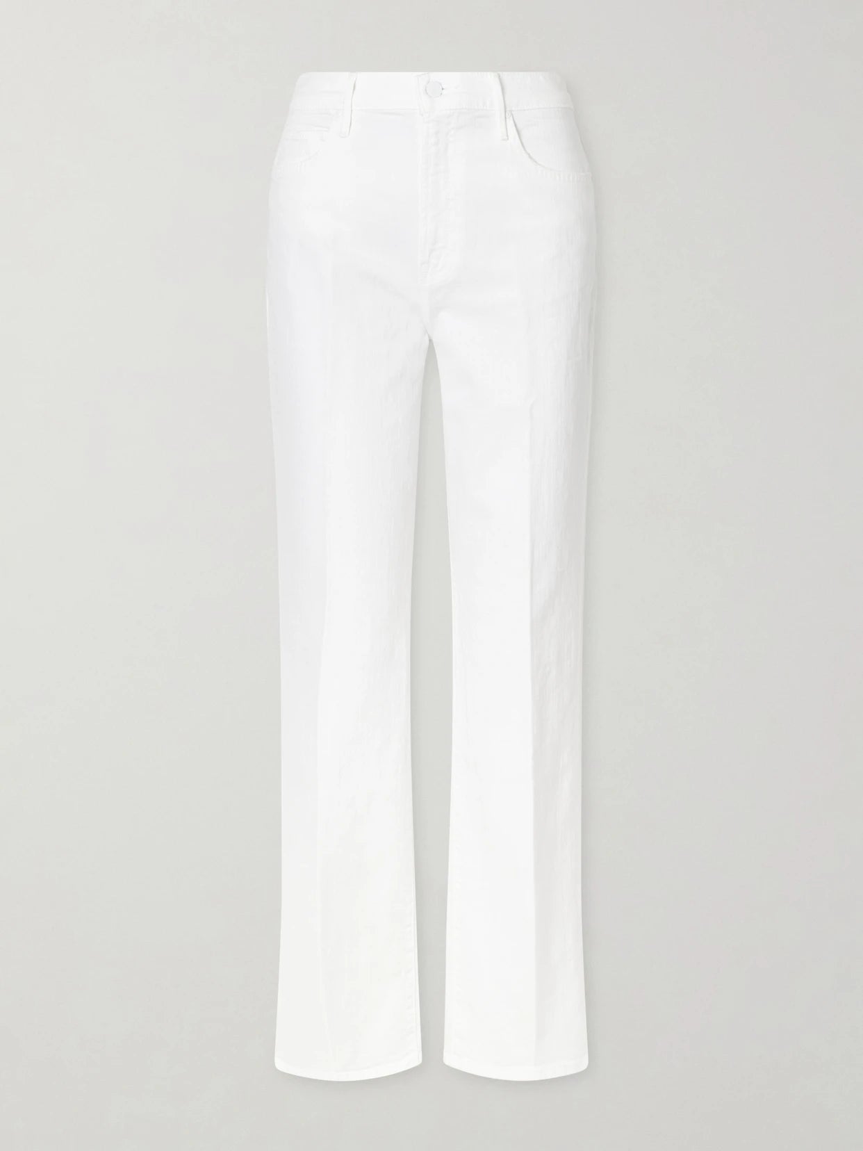 Image of Jeans. Product name - The Kick It High-rise Straight-leg Jeans in White colour by brand - Mother