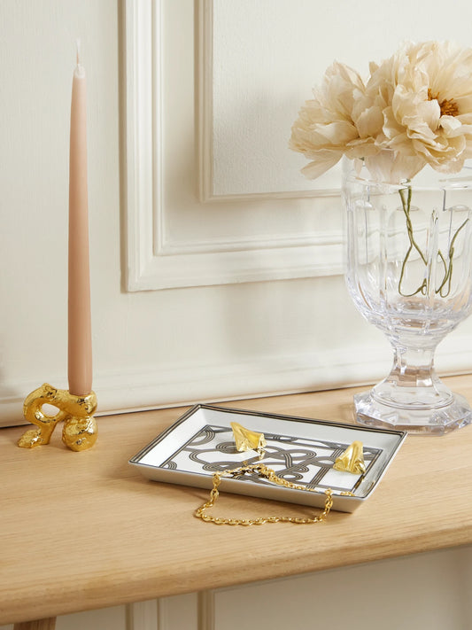 Image of Decor. Product name - Berken Porcelain Tray in White colour by brand - Ralph Lauren Home
