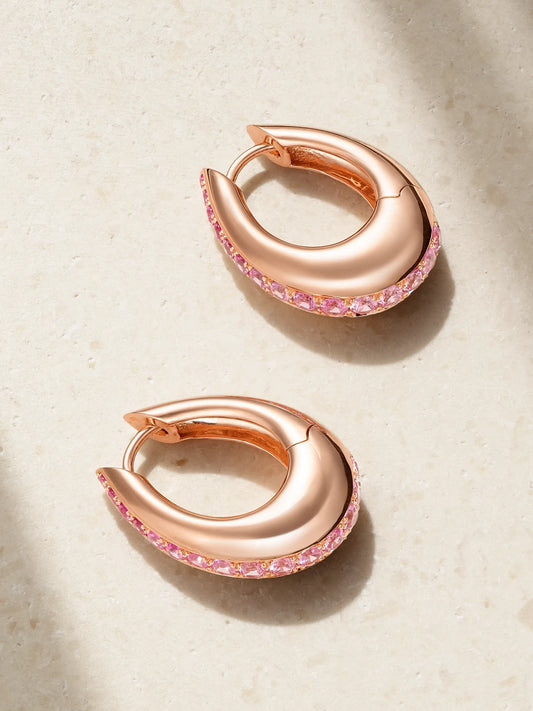 Chakra Icon 18-karat Rose Gold Sapphire Earrings