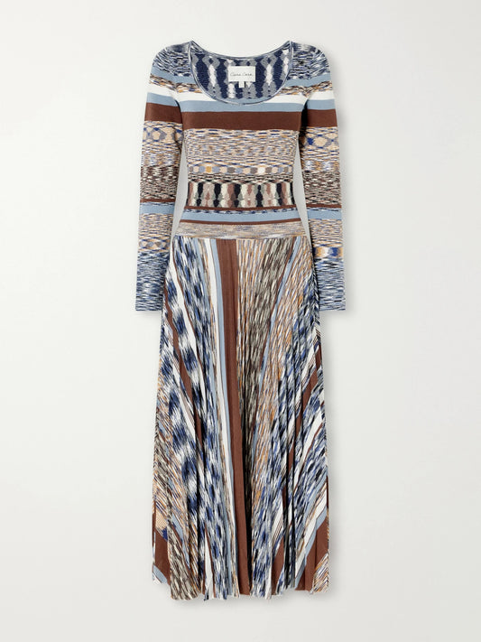 Cara Cara Marlow Knitted Striped Jersey Midi Dress