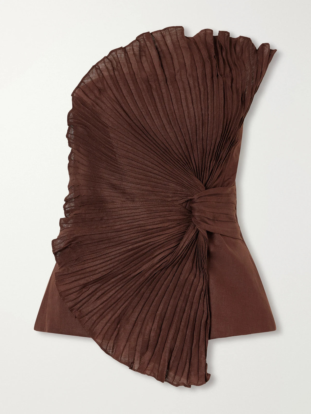 Andres Otalora Nudo Sagrado Strapless Pleated Linen-woven Top