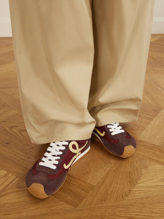LOEWE Ballet Runner 2.0 Logo-appliquéd Suede-trimmed Shell Sneakers