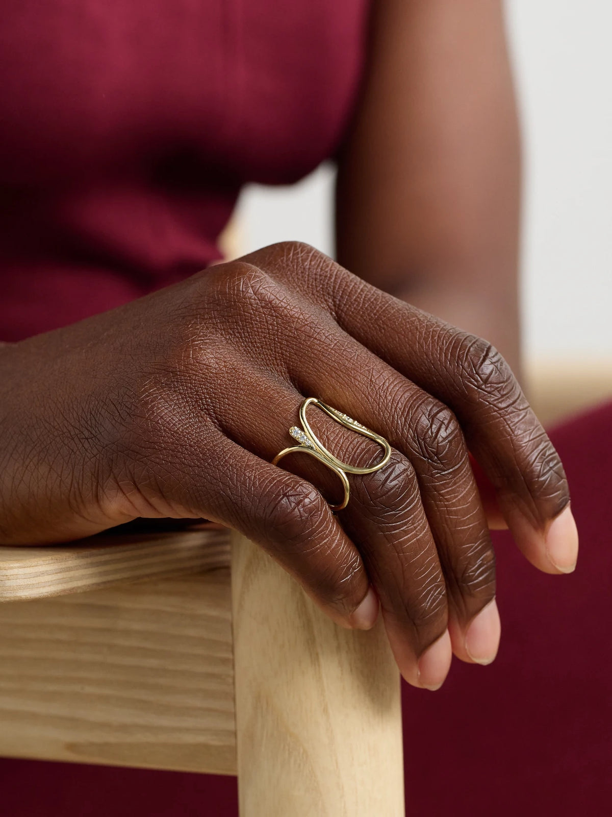 Image of Rings. Product name - Fluid 18-karat Gold Diamond Ring in Multi colour by brand - Fernando Jorge