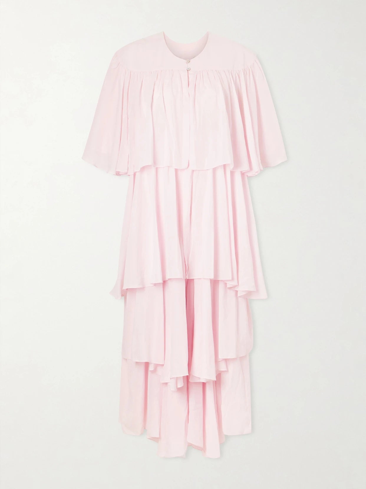 Formentera Ruffled Cotton And Silk-blend Voile Kaftan