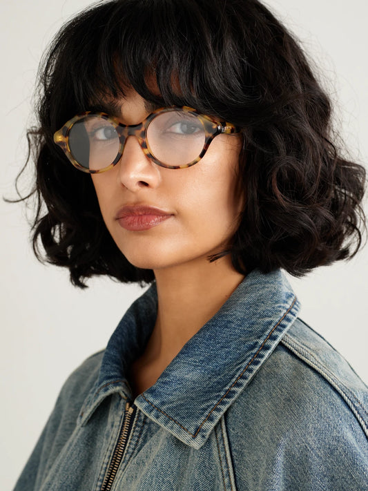 Image of Accessories. Product name - Round-frame Tortoiseshell Acetate Optical Glasses in Brown colour by brand - Loewe
