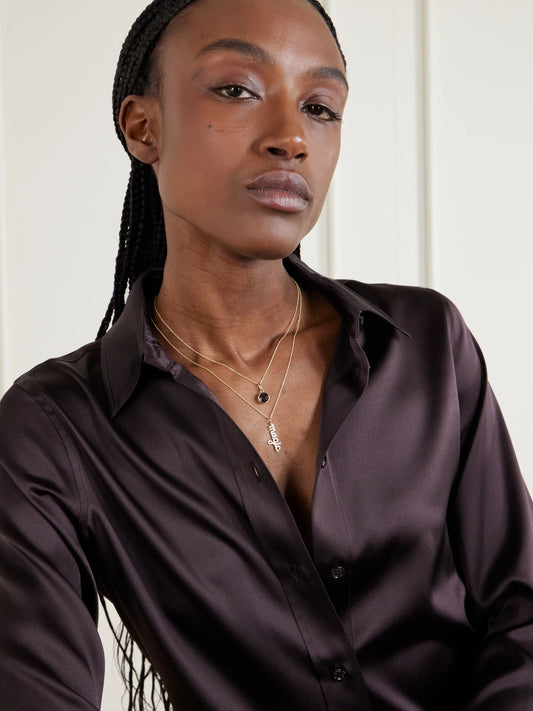 Image of Necklaces. Product name - Magic 14-karat Gold Diamond Necklace in Multi colour by brand - Sydney Evan