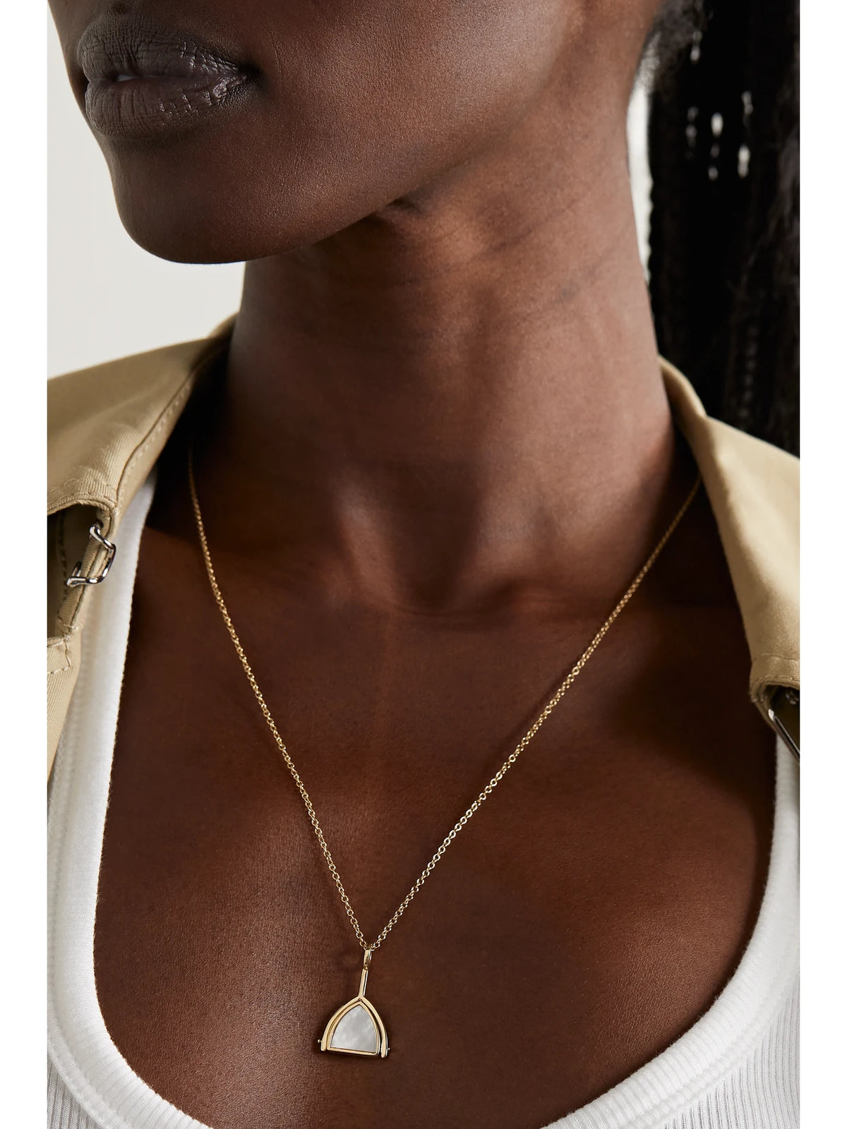 Image of Necklaces. Product name - Flip 14-karat Gold, Pearl And Diamond Necklace in Multi colour by brand - Mateo