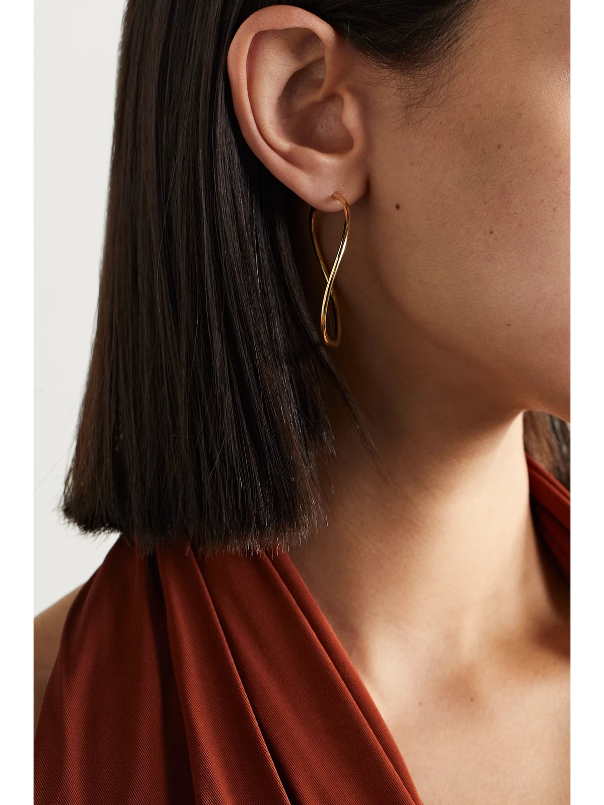 Image of Earrings. Product name - Twisted 18-karat Gold Hoop Earrings in Multi colour by brand - Anita Ko