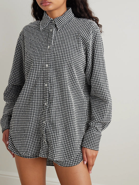 Gingham Seersucker Shirt