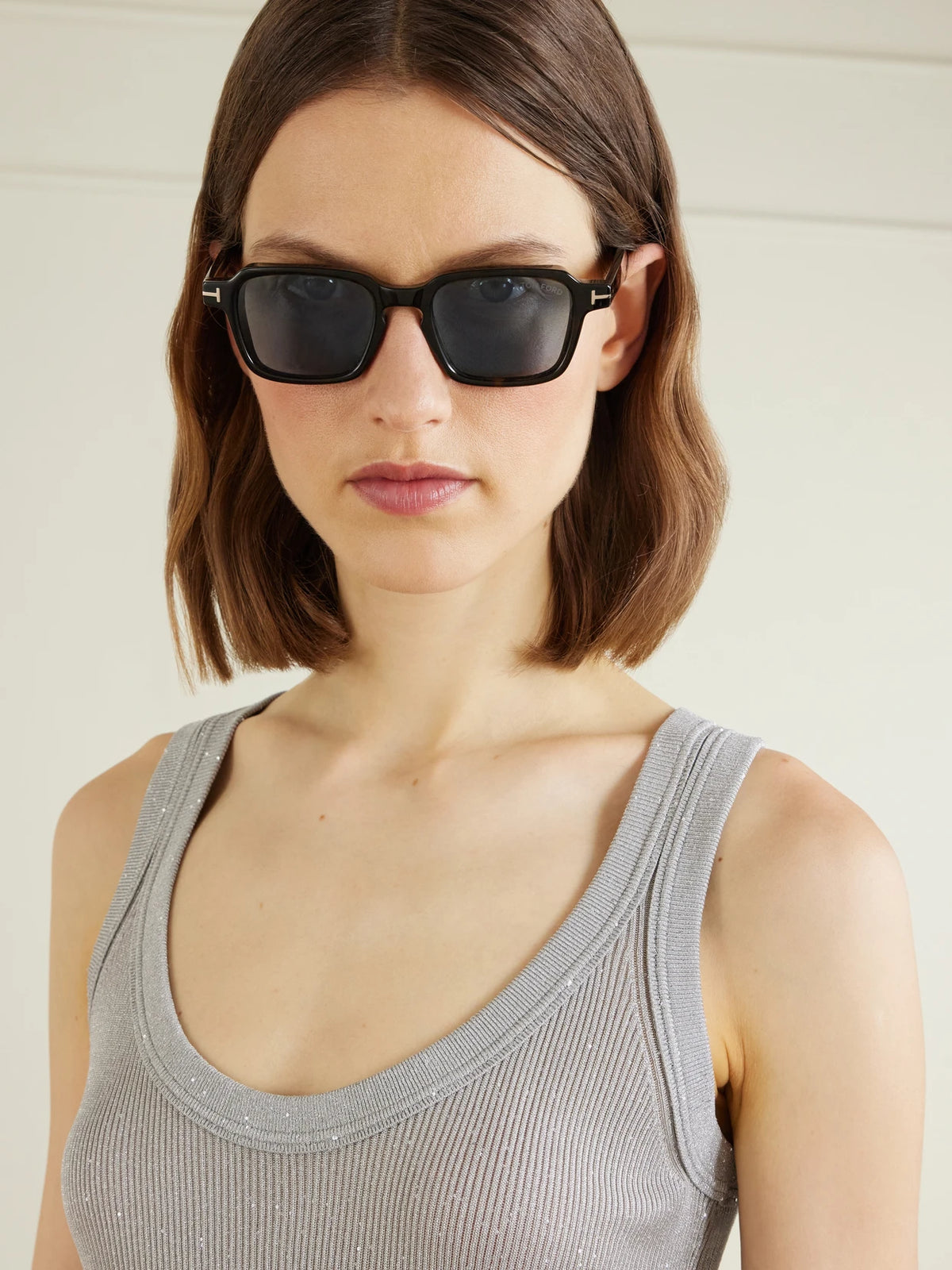 Image of Sunglasses. Product name - Ezra-02 Square-frame Tortoiseshell Acetate Sunglasses in Multi colour by brand - TOM FORD