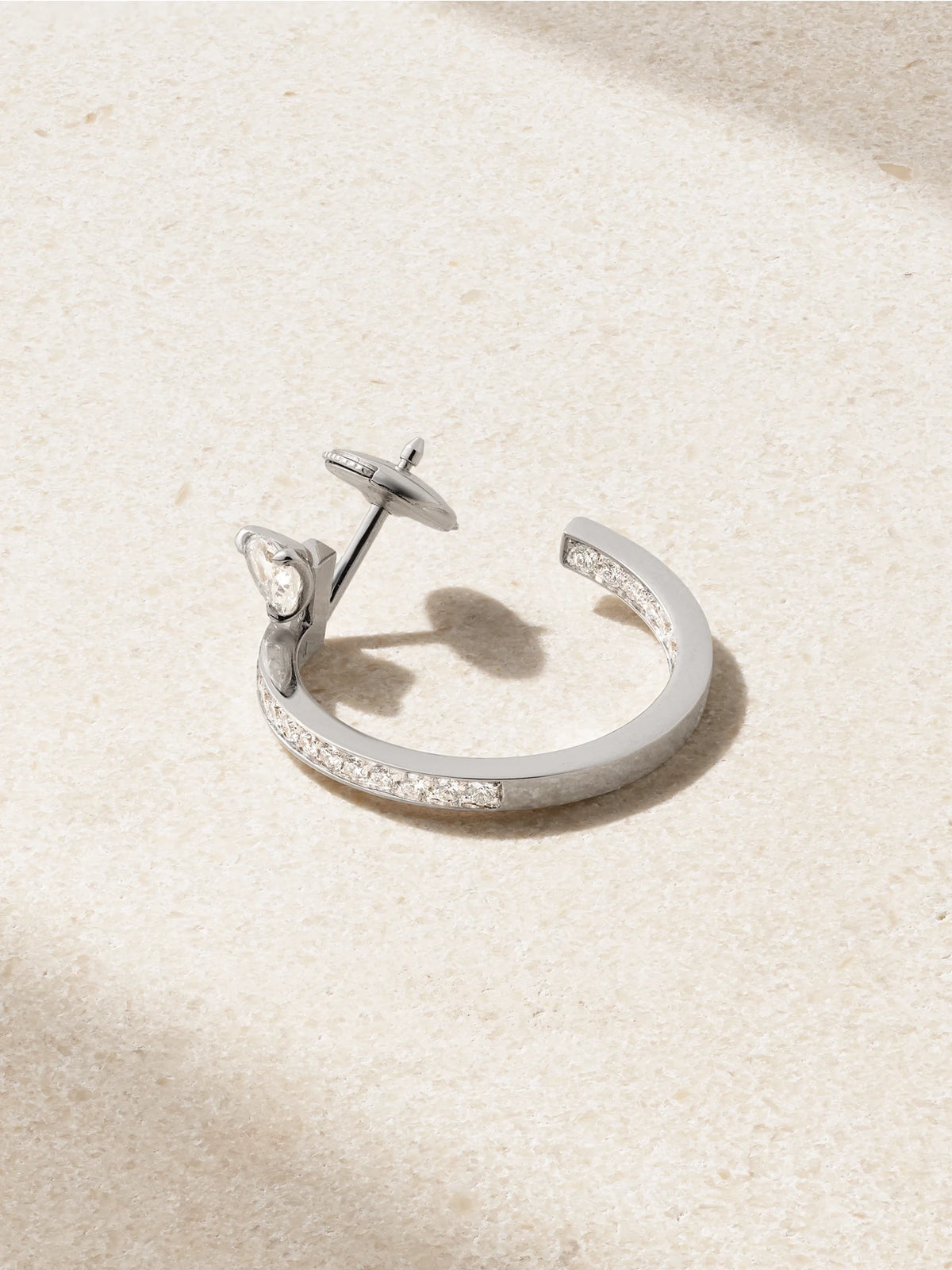 Serti Sur Vide 18-karat White Gold Diamond Single Hoop Earring