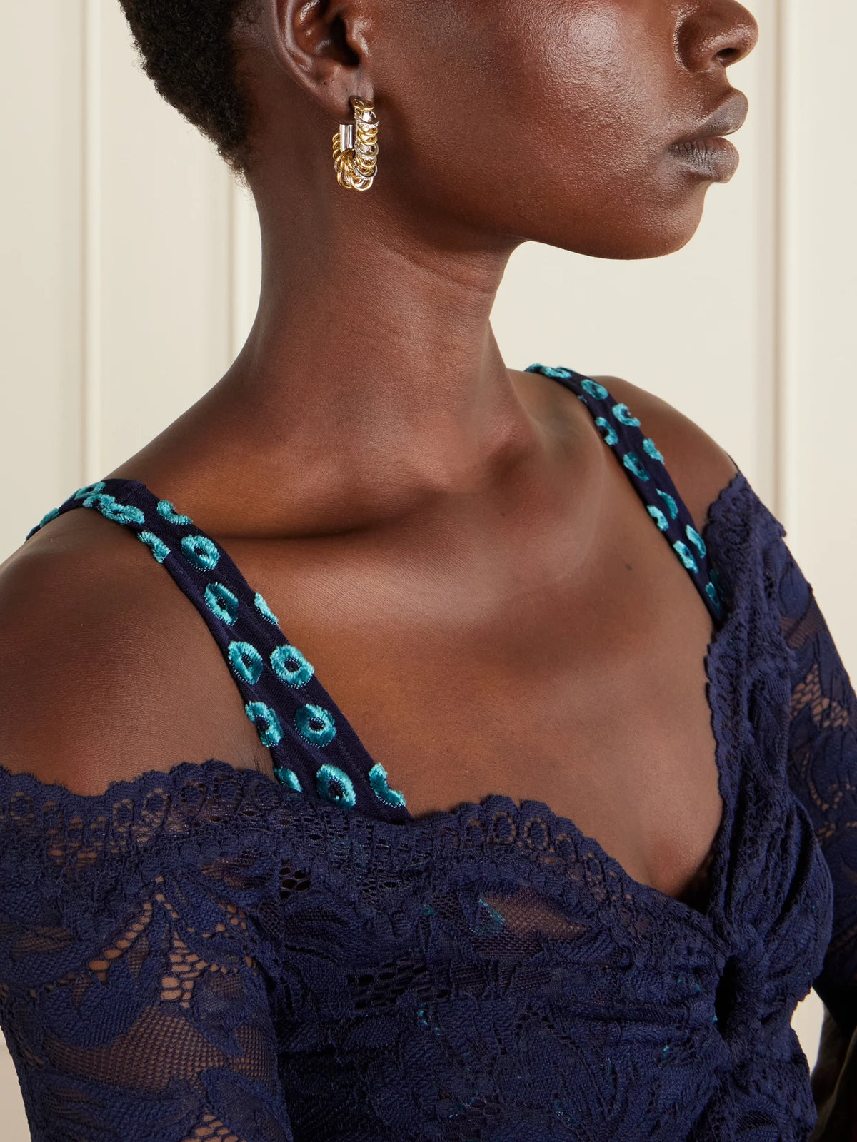 Image of Earrings. Product name - Punk Xl Two-tone Silver And Gold Earrings in Multi colour by brand - RABANNE
