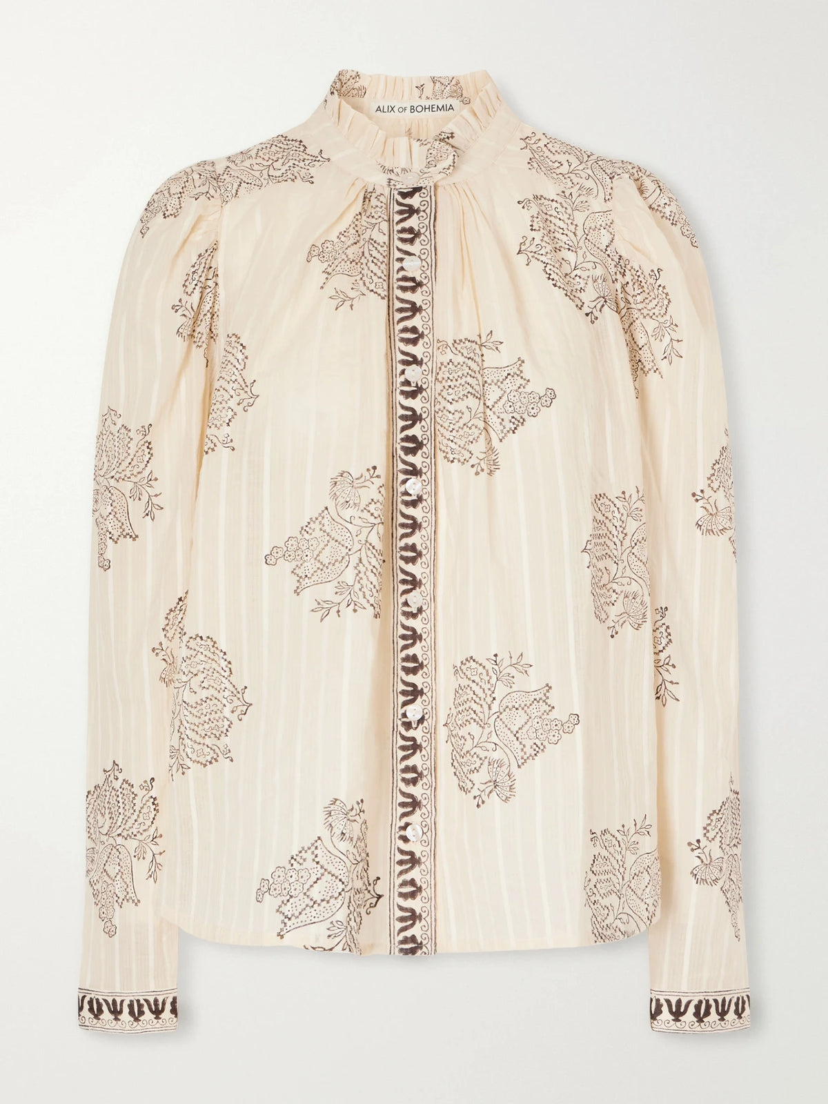ALIX OF BOHEMIA Artemis Striped Printed Cotton-dobby Shirt