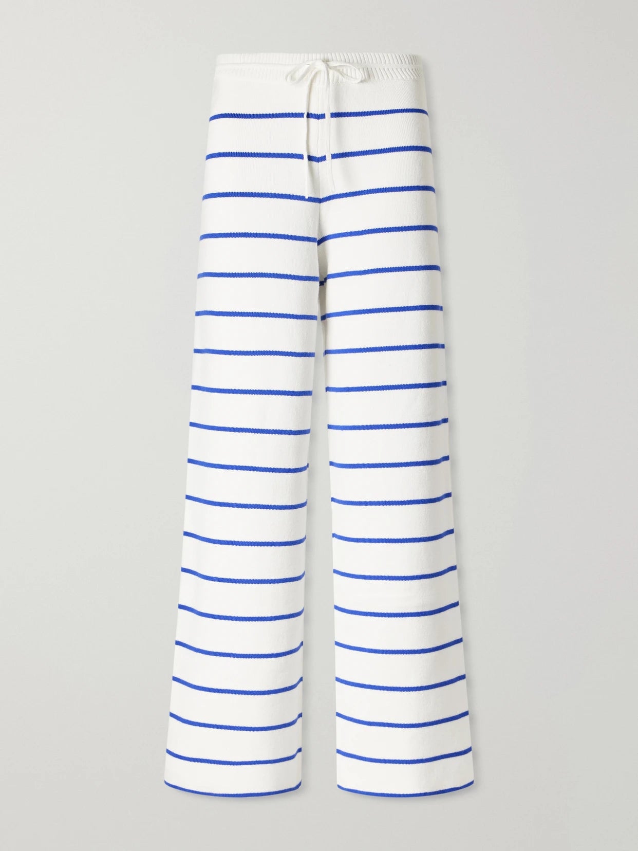 Striped Cotton Wide-leg Pants