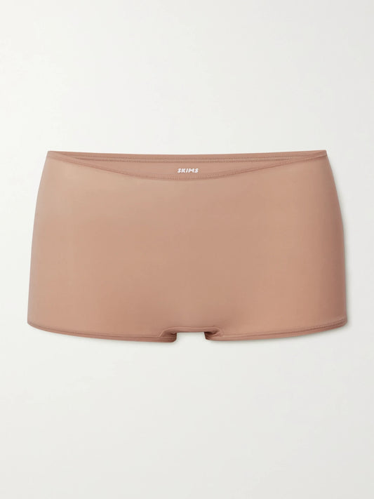 Image of Lingerie. Product name - Fits Everybody Boy Shorts - Sienna in Sand colour by brand - SKIMS