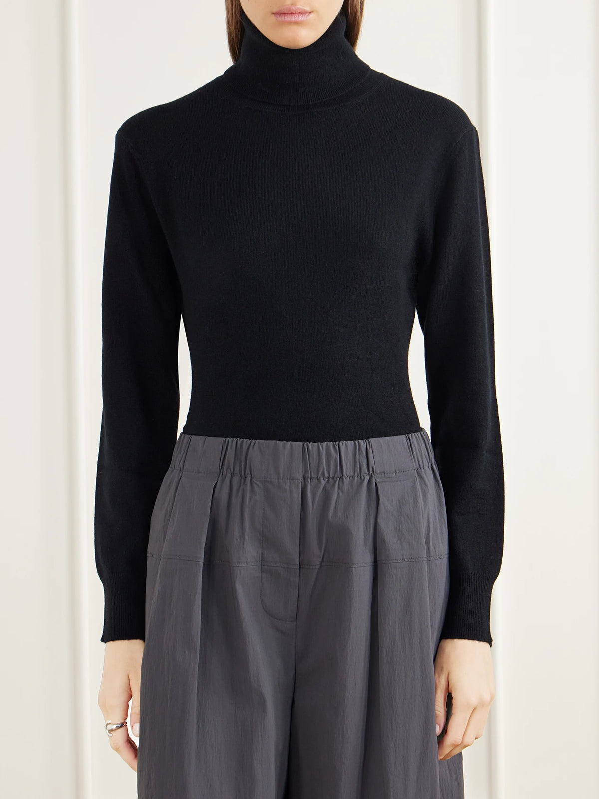 Allude Wool And Cashmere-blend Turtleneck Bodysuit