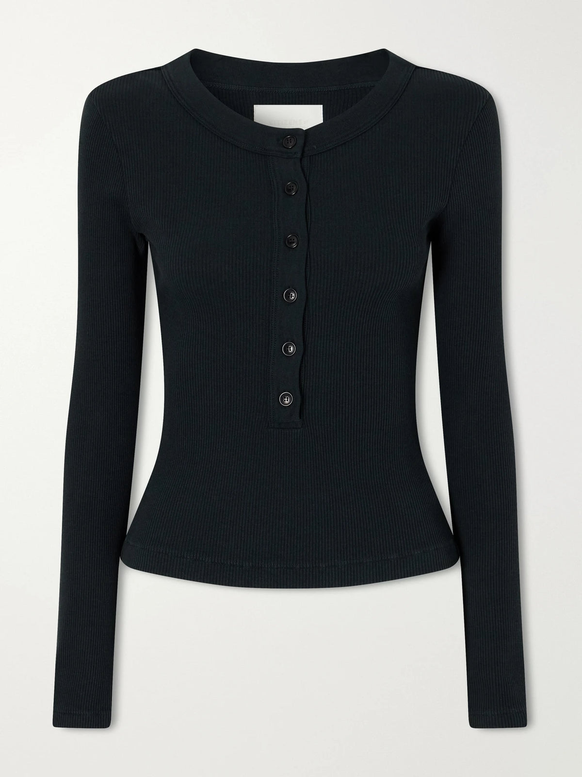 Citizens of Humanity Varra Ribbed Stretch Cotton And Lyocell-blend Henley Top