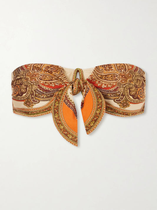 Image of Swimwear. Product name - Mahon Printed Bikini Top in Multi colour by brand - Zimmermann