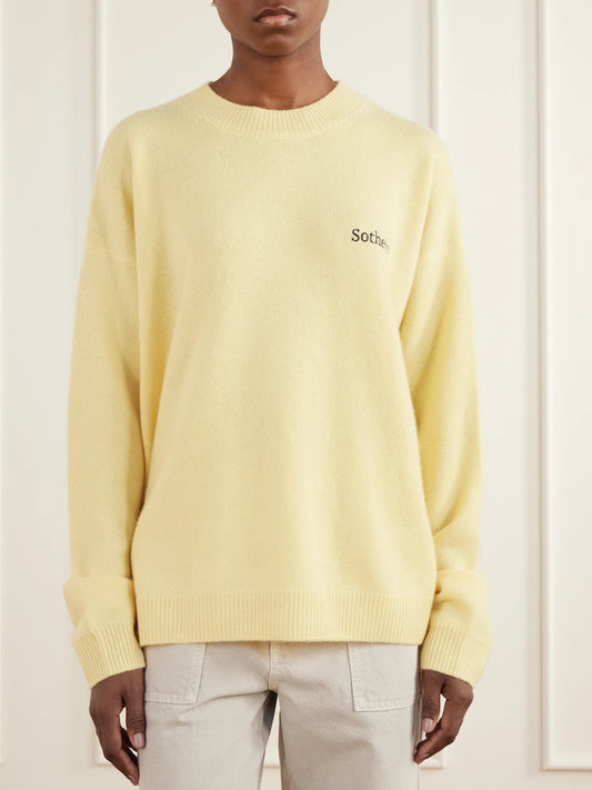 FRAME + Sotheby's Logo-embroidered Cashmere Sweater